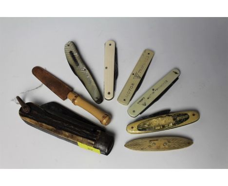 Collection of penknives, two Motor Trimmings advertising knives etc  - This bladed lot is not for sale to people under the ag