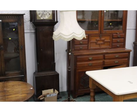 Mahogany standard lamp with shade 