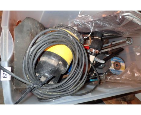 Box of engineering tools and a pump  CONDITION REPORT: All electrical items in this lot have been PAT tested for safety and h