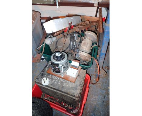 Three boxes of tools and electrical equipment to include a grinder  CONDITION REPORT: All electrical items in this lot have b