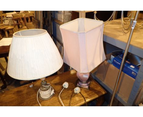 Retro style brushed steel lamp and two table lamps  CONDITION REPORT: All electrical items in this lot have been PAT tested f