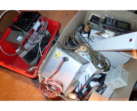 Two boxes of mixed electricals tester sockets etc  CONDITION REPORT: All electrical items in this lot have been PAT tested fo