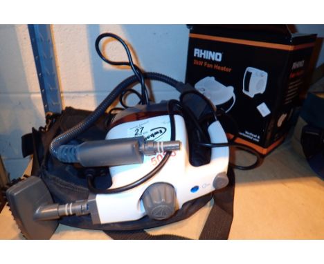 Ewbank HSC900 handheld steam cleaner and Rhino 2kw fan heater  CONDITION REPORT: All electrical items in this lot have been P