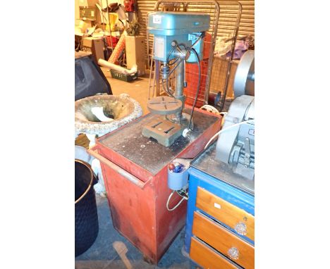 1/4 horse power pillar drill on a wheeled metal trolley  CONDITION REPORT: All electrical items in this lot have been PAT tes