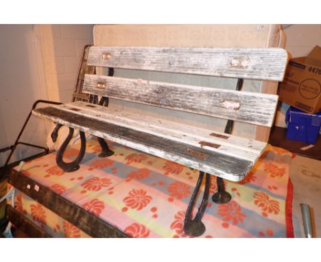 Heavy garden bench with snake support