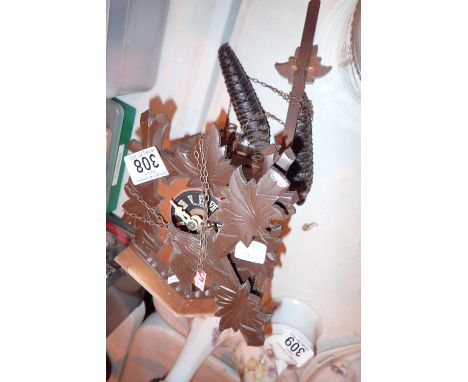 Vintage German cuckoo clock with weights