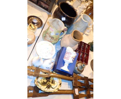 Collection of mixed ceramics including Royal Worcester Wedgwood and Newlyn Pottery 