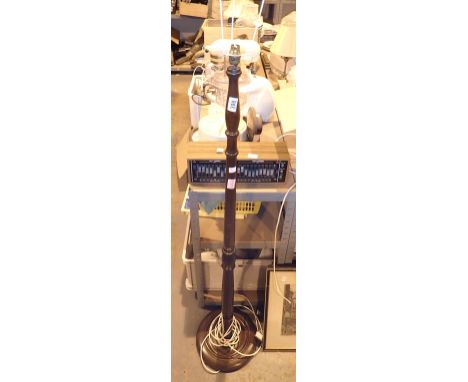 Wooden turned standard lamp  CONDITION REPORT: All electrical items in this lot have been PAT tested for safety and have pass
