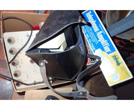 Box of mixed electrical items including polaroid camera headphones etc  CONDITION REPORT: All electrical items in this lot ha