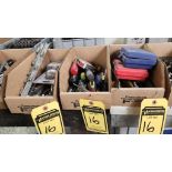 (3) Boxes of Misc. Hand Tools, Hole Saw Kits, Snips, Wrenches, Tow Ball, Blowers