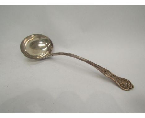 A Victorian silver soup ladle, London 1896, 377g 