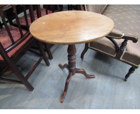 A late 19th Century tripod occasional table with tilt mechanism, 53cm long top 