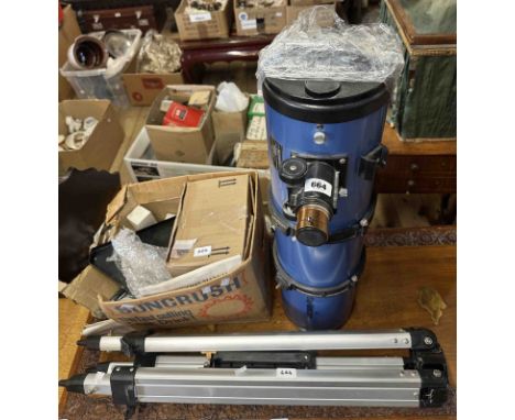 A Sky-watcher ISO/750 telescope EQ3 with stand, weights and lenses - complete