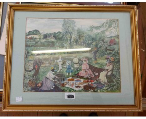 A selection of cat related coloured prints including Louis Wain and Simon Drew examples - sold with Diana Knight: a vintage w