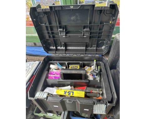 A DeWalt T-Stak toolbox containing a quantity of tools, etc.