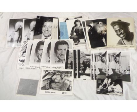 Various Jazz Artists: a collection of monochrome promotional photographs including Tony Bennett, Oscar Peterson, Buddy Greco 