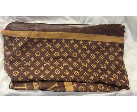 A Louis Vuitton brown silk scarf