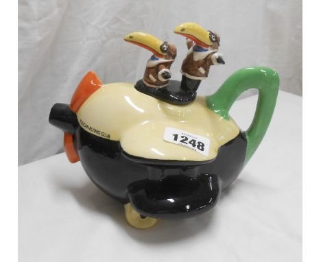 A 1990's Carlton Ware Guinness novelty teapot 'Toucan Flying Club, Flying Circus' teapot - by repute from the collection of C