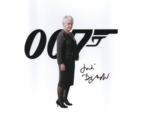 James Bond Dame Judi Dench as M signed 10 x 8 inch photo in character. All autographed items come with a Certificate of Authe