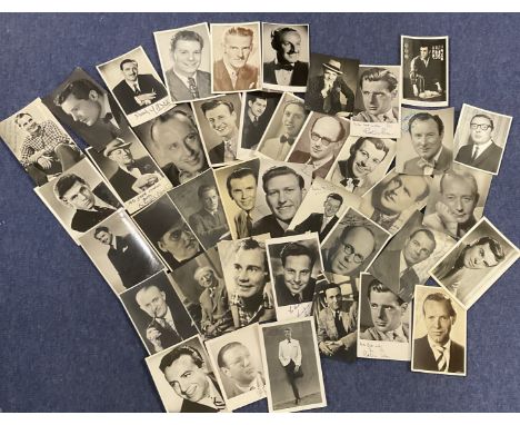 Actors, musicians etc. , a collection of 35+ unidentified signed vintage photos, some dedicated. Mostly postcard size, all fr