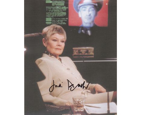 Dame Judi Dench signed 10 x 8 inch photo as M from the Bond franchise. All autographed items come with a Certificate of Authe