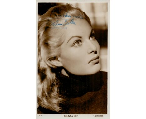 Belinda Lee 1935-1961 English actress. A vintage signed and inscribed postcard photo, number D733 from the Picturegoer series