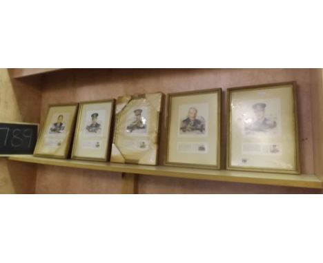 FIVE FRAMED FIRST DAY COVERS OF VARIOUS AIR MARSHALLS FARNBROUGH 16TH SEPTEMBER 1986 INCL; TEEDER, PORTAL, TRENCHARD, HARRIS 