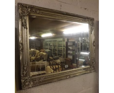 SILVER GILT FRAMED BEVELLED WALL MIRROR