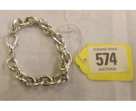 A SILVER CHAIN LINK BRACELET