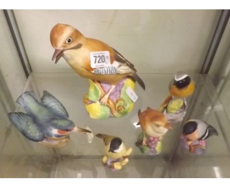 SIX WORCESTER BIRDS JAY NIGHTINGALE ETC