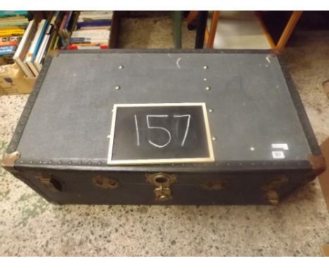 GREY FIBRE TRAVEL TRUNK