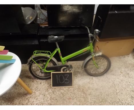VINTAGE CHILD'S GREEN PUKY BICYCLE