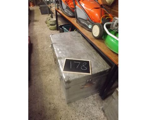 ALUMINIUM BOUND TRAVEL TRUNK A/F