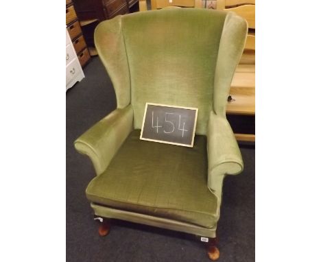 GREEN DRAYLON COVERED VINTAGE PARKER KNOLL CHAIR