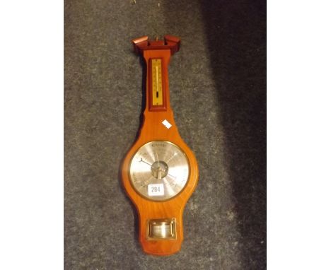 MODERN BANJO SHAPED BAROMETER &amp; THERMOMETER