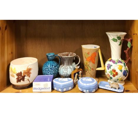 A group of mixed ceramic items.