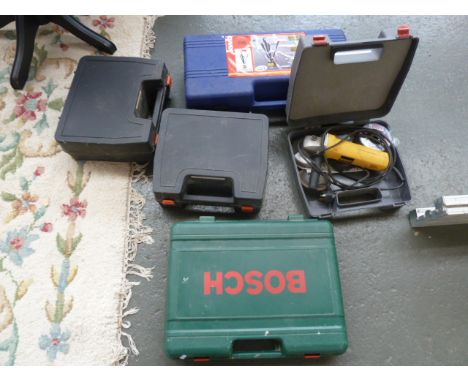 A further quantity of tools to include a DeWalt Sander; DeWalt angle grinder; DeWalt fine grinder;  and a KWB Rotation Laser 
