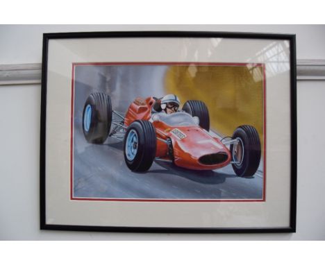 A framed print of John Surtees