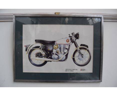 A framed print of a BSA Gold Star