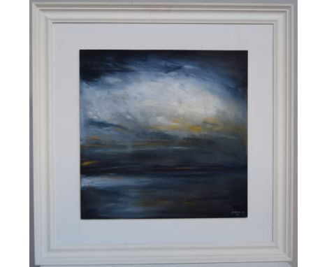Jon Adam, Abstract seascape, dated '04, oil on panel, framed, 60 x 60cm
