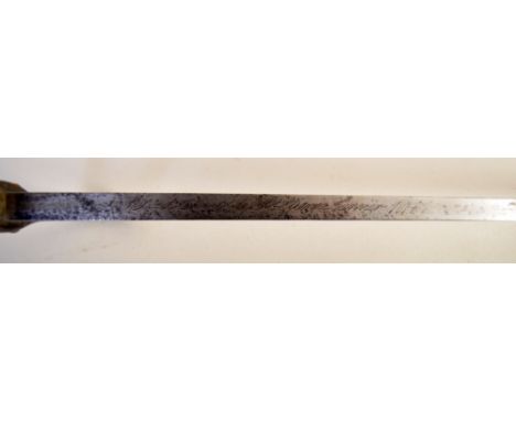 A 19th century French chassepot bayonet, engraved to blade Musee D'Armes de St Etienne 1877, with French military marks and n