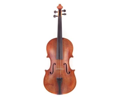 Viola by Tetsuya Kimura , made at Newark, two piece back with aged finish, label to interior dated 2003, length of back 39cm