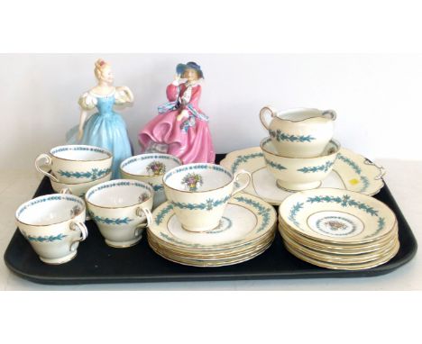 Aynsley tea service and a Royal Doulton figure of Top o the HIll and Enchantment Condition reports are not available for our 