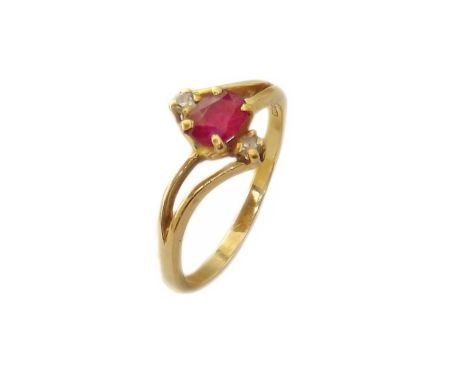 Ruby set and diamond 18ct gold ring Condition reports are not available for our Interiors Sale.