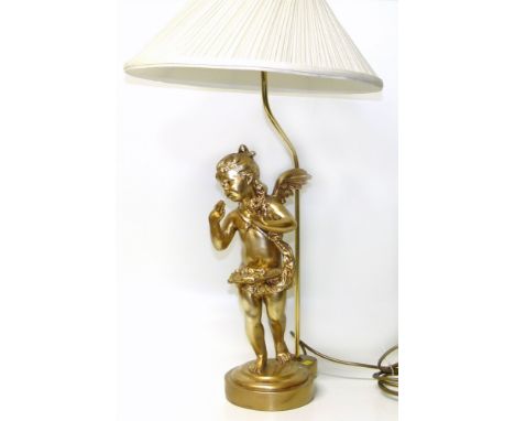 Gilt Cherub table lamp Condition reports are not available for our Interiors Sale.