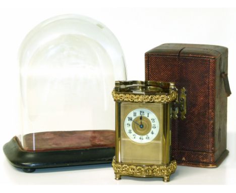 Carriage clock with travel case complete with glass display gong Condition reports are not available for our Interiors Sale.