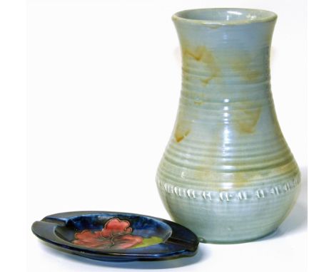 Moorcroft art pottery vase and ash tray Condition reports are not available for our Interiors Sale.