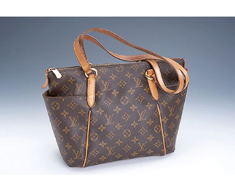 LOUIS VUITTON Damenhandtasche 'Totally PM',  Monogram Canvas, Tragehenkel naturfarb. Leder,innen beigefarb. Stoff, ca. 35 x 1