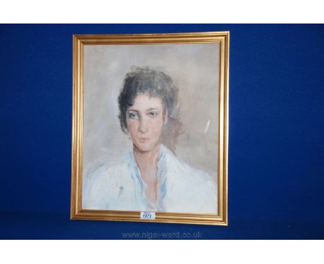 A Bloomsbury School style Oil on canvas portrait of a young lady.