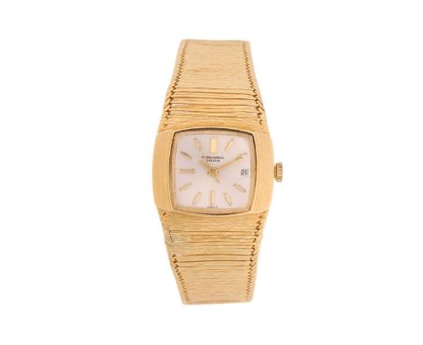 An 18ct gold Baume &amp; Mercier lady's wristwatch, featuring a swiss made hand-wound movement in a yellow metal case stamped